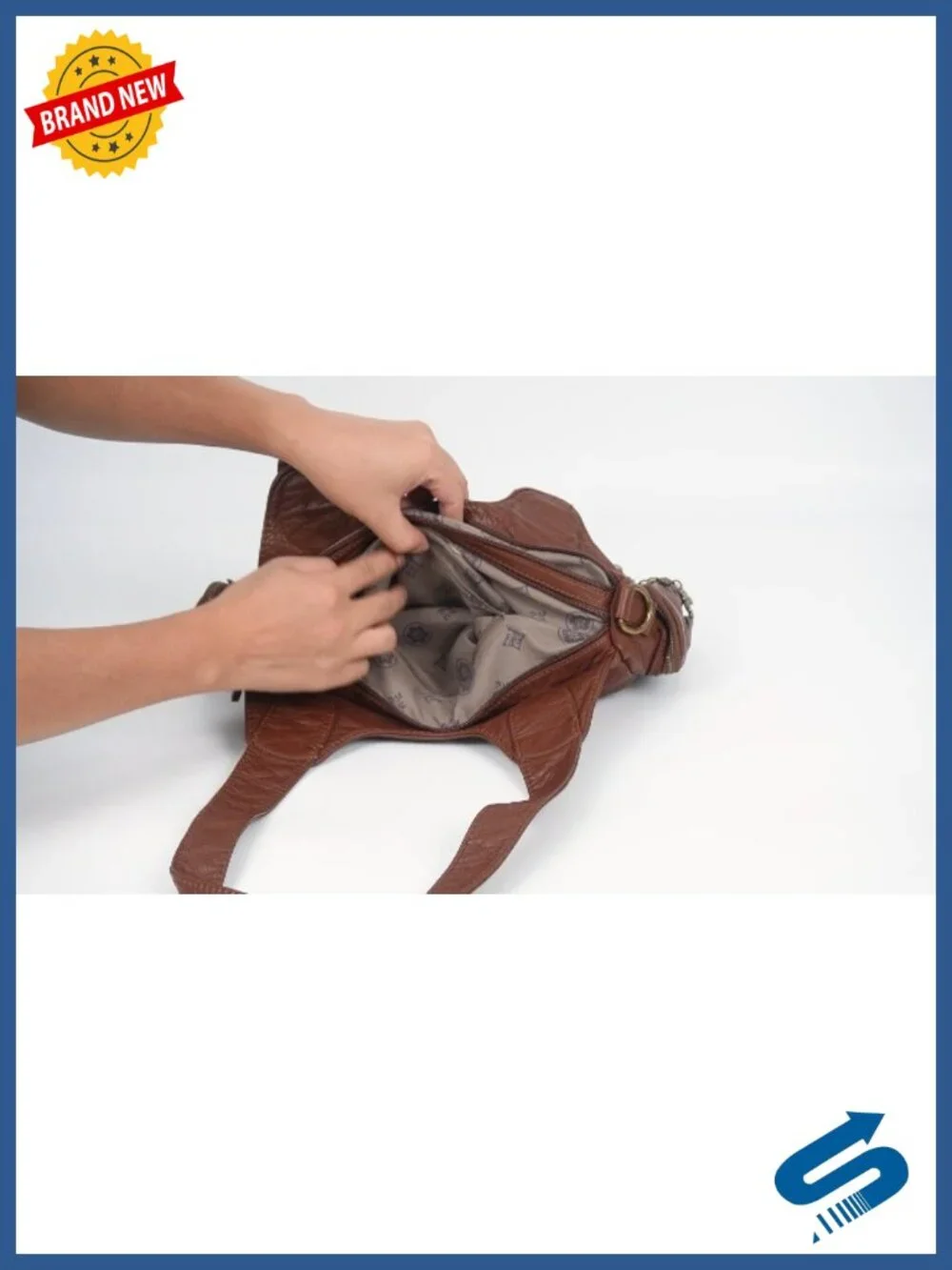 Vegan Leather Hobo Bag Multi-Pocket Shoulder Purse Retro Crossbody